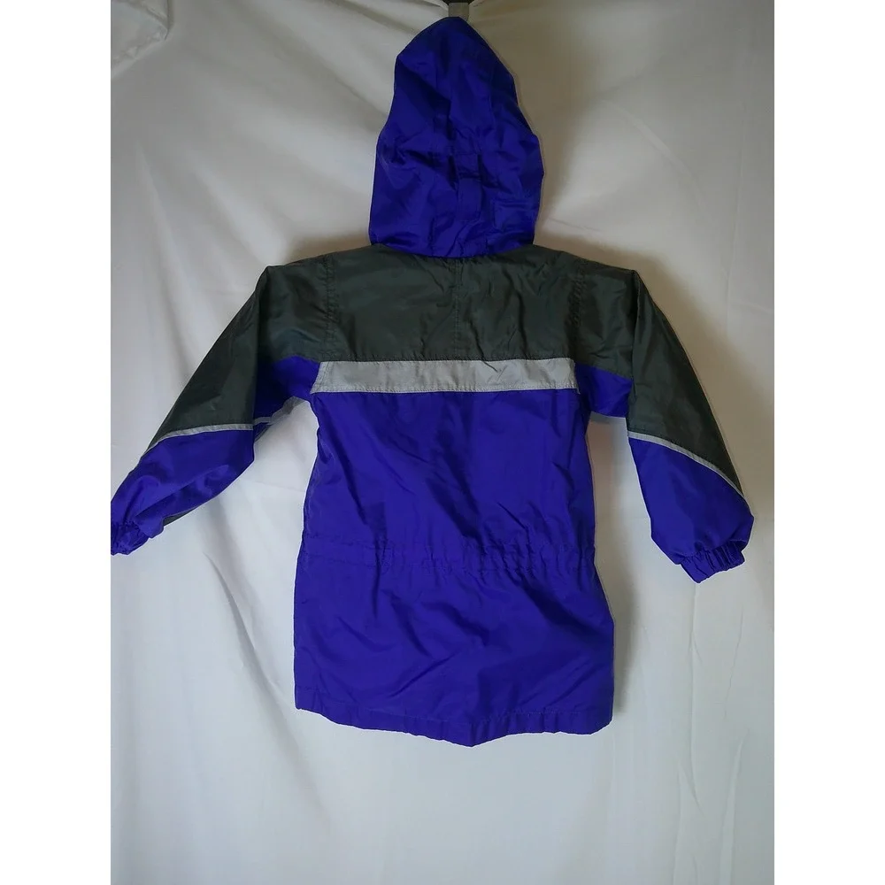 Columbia Kids Youth 4/5 Years Hooded Rain Jacket Blue‎ Gray Blue Water Resistant
